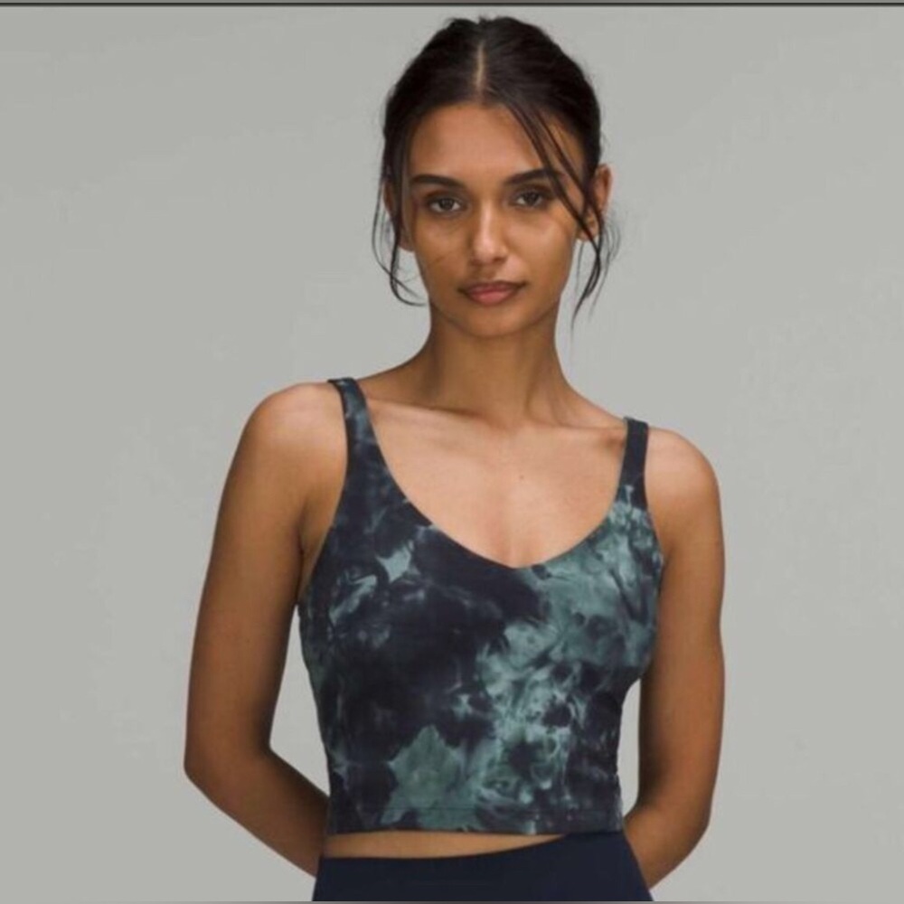 🌼LULULEM🍋N Align Tank Top Diamond Dye Tidewater Teal Graphite Grey Padded‎ 10